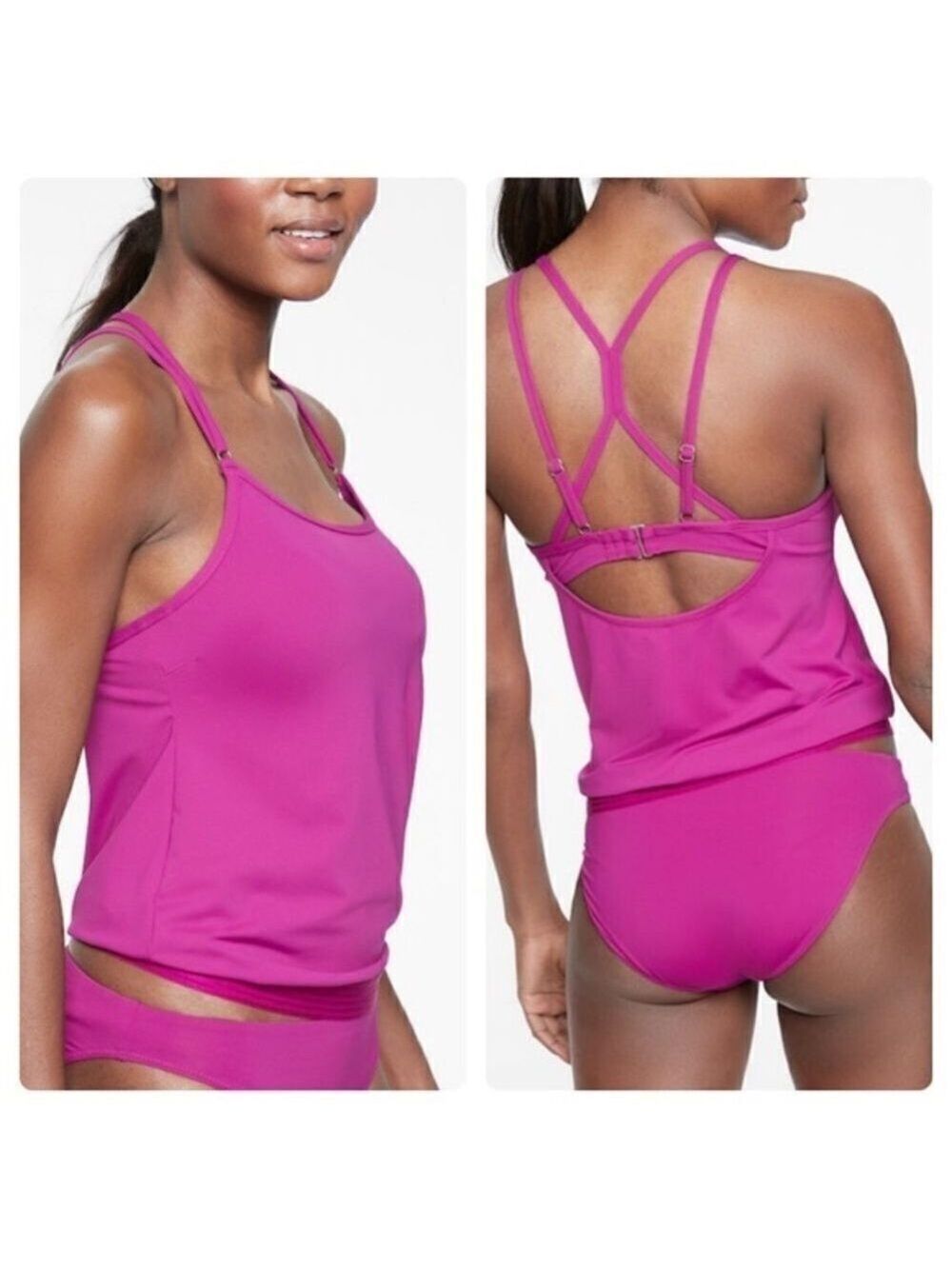 Athleta Cross-Back Blousy Swim Tankini